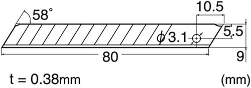 Miniatura 5 de NT Cutter Cuchillas a presión de acero inoxidable de 0.354 in, 5 hojaspaquete, 1 paquete (BA5SS)
