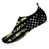 Breathable Barefoot Aqua Socks American Flag Camouflage Grunge Style Mens Womens Water Shoes Quick-D