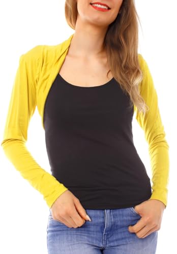 Easy Young Fashion - Damen Jersey Bolero - Langarm Schulterjacke - kurzer...