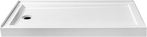 Miniatura 3 de Kingston Brass VTSB60324L Aruba - Base de ducha acrílica de doble umbral de 60 x 32 pulgadas, color blanco brillante