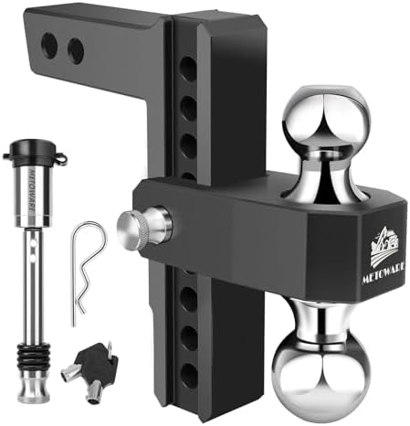 Amazon.com: METOWARE Adjustable Trailer Hitch (22,000 LBS GTW) - Tow ...