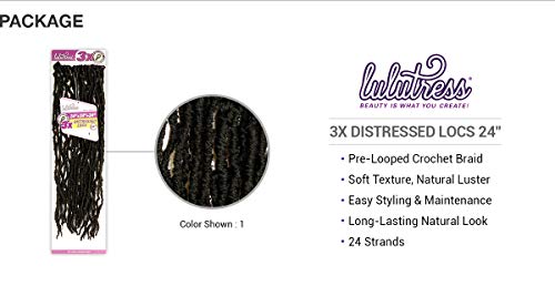 Sensationnel Crochet Braids Lulutress 3X Pre-Looped Distressed Locs 24" (1-Pack, Sm1B/27) #TOP4