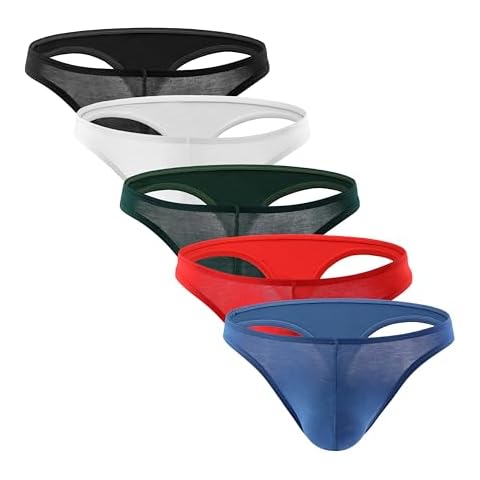 Uneihoiz Men's Comfortable Modal Thongs 5-Pack Cover