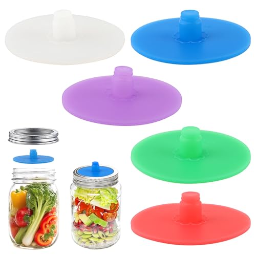 Airlock Lids for Mason Jar, Silicone Waterless Airlock Fermentation Lids for 3