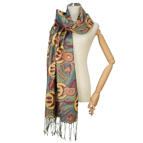 Two Tone Vintage Jacquard Paisley Women's Pashmina Shawl Wrap Scarf4
