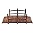 Outvita 5 ft Garden Wooden Bridge Arch Stained Finish with Safety Rails Outdoor Footbridge for Backyard Creek Farm, Decorative Pond Bridge