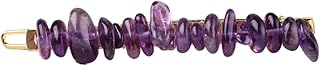 Wambere 4 horquillas pequeñas de 8,6 cm para mujer, con grava de cristal, pinzas para el pelo, accesorios para el cabello fino y de grosor medio, para el peinado diario, color lila