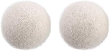 2Pcs Wool Dryer Balls, Natural Fabric Softener Alternative, Reusable Laundry Balls for Static and Wrinkle Reduction