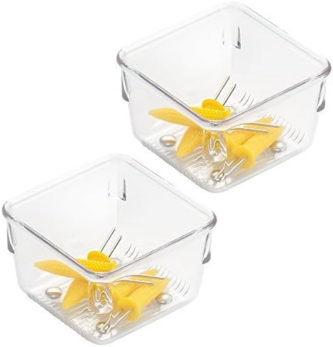 iDesign 52230 Linus Organiser Tray, Extra Small Plastic Drawer Insert, Works Well as Accessories Organiser, Clear