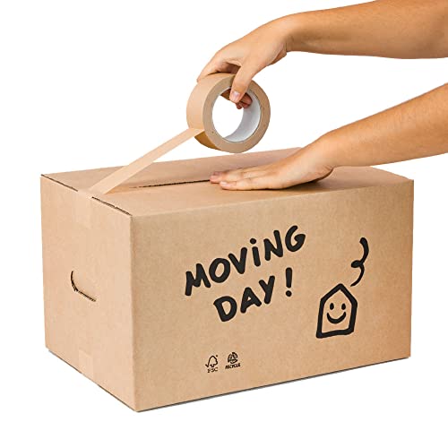 ONLY BOXES 10er Pack Umzugskartons Karton 43 x 30 x 25 cm für Umzug und Aufbewahrung mit Griffen, Organizer-Boxen