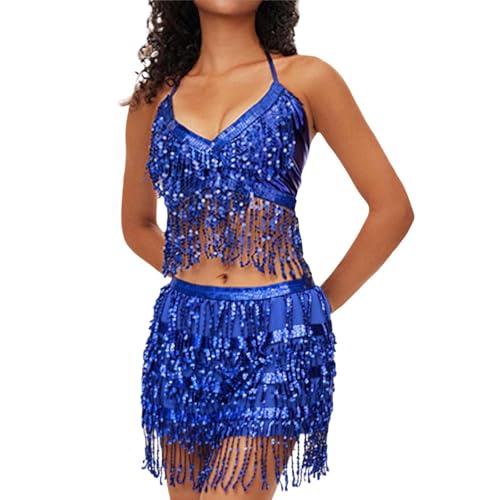 Ensemble jupe à franges finitions pailletées pour une brillance unique