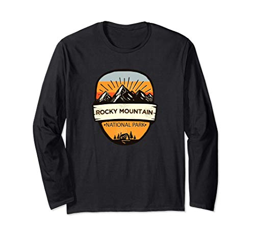 Retro Vintage Rocky Mountain National Park Gift Manga Larga