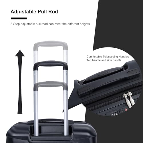 Expandable Hard PC 5-Piece Luggage Set with Lock & Wheels - Versatile Travel Solution in Black3