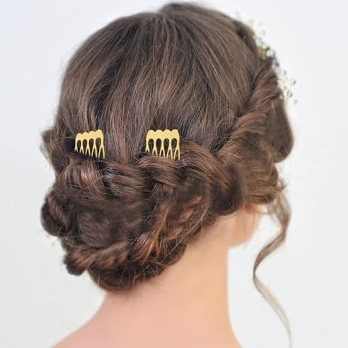 30 Peines Metálicos Laterales de 5 Dientes Dorado y Plateado miniatura 7