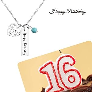 KUIYAI Happy Birthday Necklace Sweet 