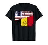 BELGIAN ROOTS | Half American Flag | BELGIUM T-Shirt