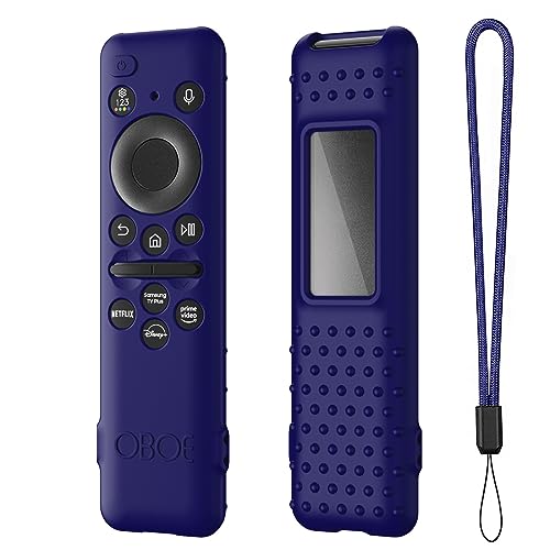 Image of Oboe Silicone Tv Remote Cover Compatible with Samsung Smart Tv Remote 2023 Model TM-2360 E Remote Protective Open Key Case with Lanyard (E-Dark Blue) [Remote NOT Included]