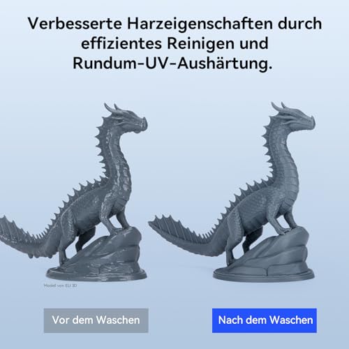 ELEGOO Mercury Plus V3 Reinigungs- und Aushärtungsstation, Wash and Cure Station mit 7,5 l große Kapazität und 360° Stereo-Aushärtung, Kompatibel mit Den Meisten LCD/DLP/SLA 3D-Drucker