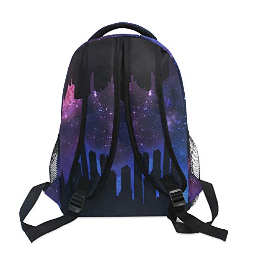 Aangepaste Mode Causale Stad Silhouet Galaxy Prints Rugzakken Meisjes Jongens Schooltassen Schouders Tas Reizen… - Afbeelding 6