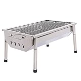 Chinashow Portable Thickened Outdoor Stainless Steel Folding Charcoal Picnic BBQ Grill Small Size