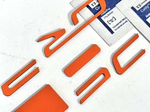 Image of Orange Dashboard or Rear Bumper Letters Inserts Compatible with Cor Vette C6 2005-2012 ABS Plastic Not Decals