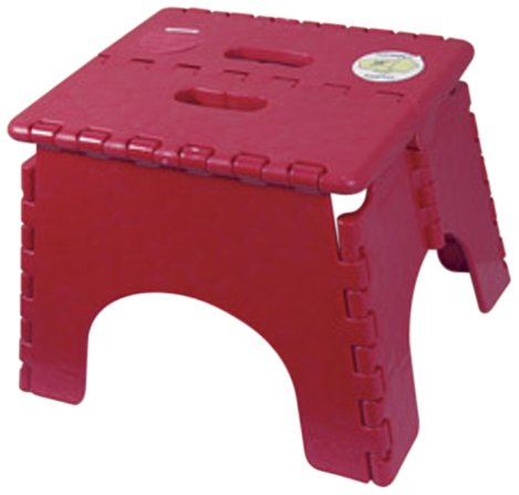 B&R Plastics 101-6BURG Burgandy EZ Foldz Step Stool , Red