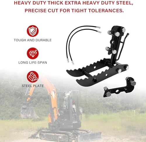 KUNCAIISH Hydraulic Thumb Clip Attachment with 2 Hydraulic Hoses for Mini Excavators - 4