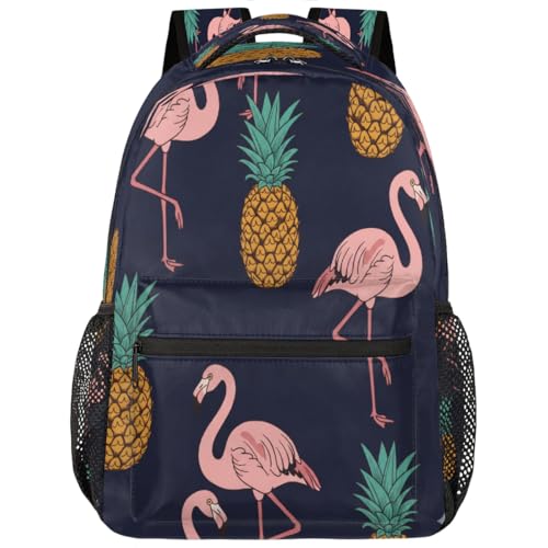Mochila para portátil 15.6 de piña y flamenco para universidad y viaje