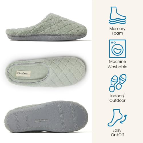 Image of Leslie Terry Clog House Shoes with Memory Foam, Indoor Slippers with Wide Widths