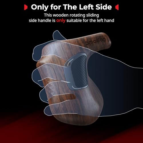Image of SMALLRIG Rotating Left-Side Wooden Handle for ARRI Rosette, Load Capacity to 15kg / 33lbs, Flexible Position Adjustment, Ergonomic Design & Anti-Slip Design