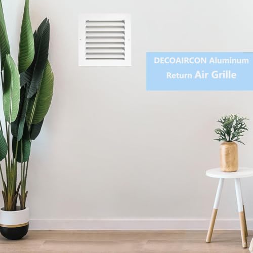 DECOAIRCON 10 x 10 in (Duct Opening) Air Return Vent Cover, Aluminum AC Vent Cover for Ceiling & Wall, Adjustable HVAC Vent Covers, Rustproof Decorative Grille by DECOAIRCON - Used condition - Image 8