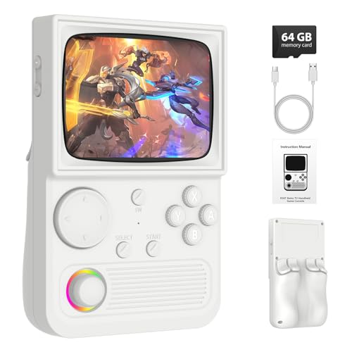 Image of R36T Handheld Game Console White with 3500mAh Battery