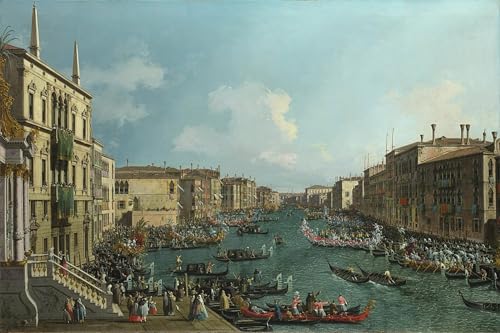Peinture sur Toile Régate Grand Canal de Venise pour Décoration Chambre Nordique