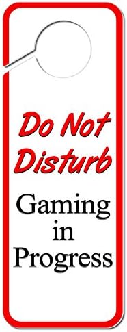 Do Not Disturb Gaming in Progress Plastic Door Knob Hanger Sign