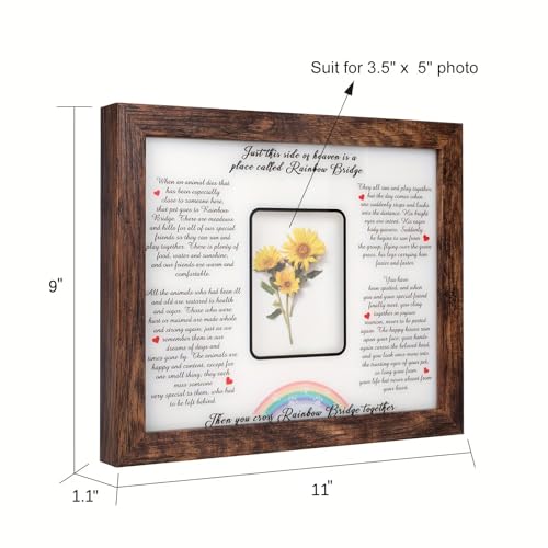 Pet Memorial Frames for Dogs and Cats – Rainbow Bridge Frame LED Dog Memorial Photo Frame, Loss of Dog Sympathy Gift 9″ x 11″ Pet Memorial Frames for Dogs and Cats – Rainbow Bridge Frame LED Dog Memorial Photo Frame, Loss of Dog Sympathy Gift 9″ x 11″