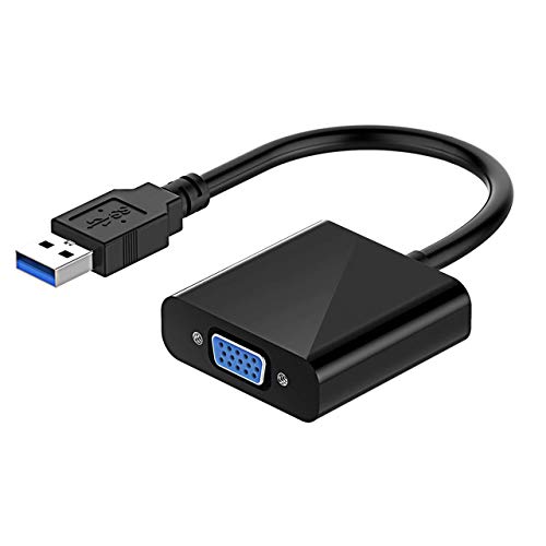 USB 3.0 to VGA Adapter 1080P, Full HD Multi Display Video Graphic Converter for PC Laptop Desktop to TV Monitor Projector, Only Support Windows 7/8/8.1/10 (NO Mac & Linux) (Black)