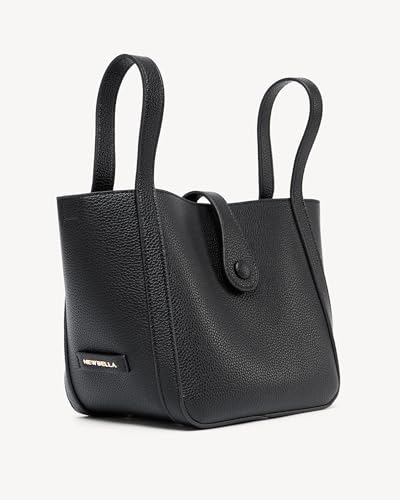 Image of NEWBELLA Women's Bucket Bag - Square Top Handle Satchel with Crossbody Strap, Shoulder Bag for Work & Daily Commute