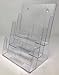 Dazzling Displays Clear Acrylic Brochure Holder, Fits 8.5 x 11 Inch Material, 3-Tier Multi-Pocket Brochure Display Stand for Business, Office, Trade Shows