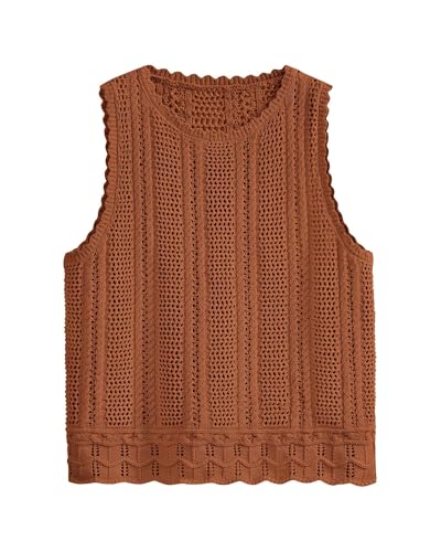 Image of KIRUNDO Beach Vacation Clothes for Women Spring Summer Crochet Sweater Vest Tank Tops Cover Ups Resort Cruise Outfits 2026