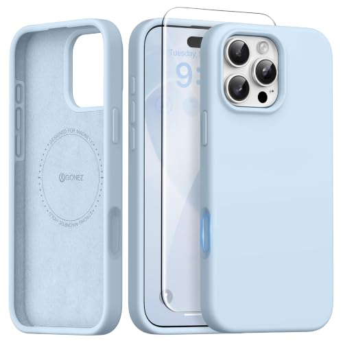 Coque iPhone 16 Pro Max MagSafe GONEZ en silicone avec protections écran et lentille