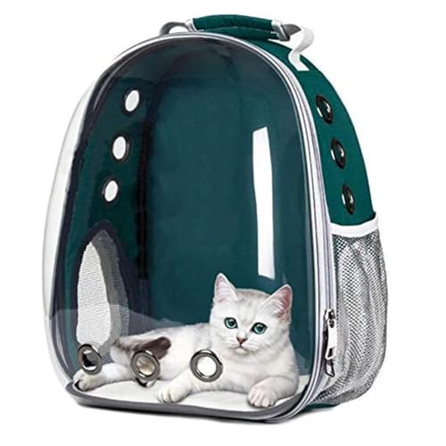 Image of The Pets Company Transparent Capsule Breathable Airline-Approved, Ventilate Carrier Backpack for Travel, Hiking and Outdoor for Cats & Kittens - Green