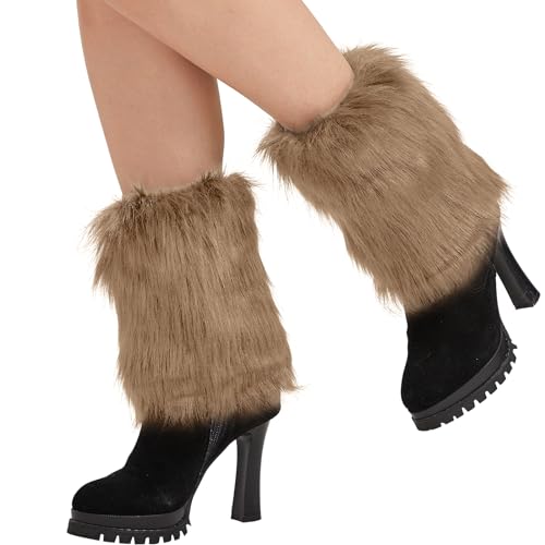 Image of Nanxson Womens Fur Leg Warmer Winter Short Boot Cuffs Covers Sleeves TTW0071
