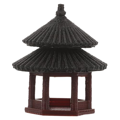 ERINGOGO Padiglione Decorativo per Acquario e Giardino Esterno Modellino Paesaggistico Bonsai con Doppio Tetto Cupola Ornamento Realistico per Micro Paesaggi Balcone e Casa