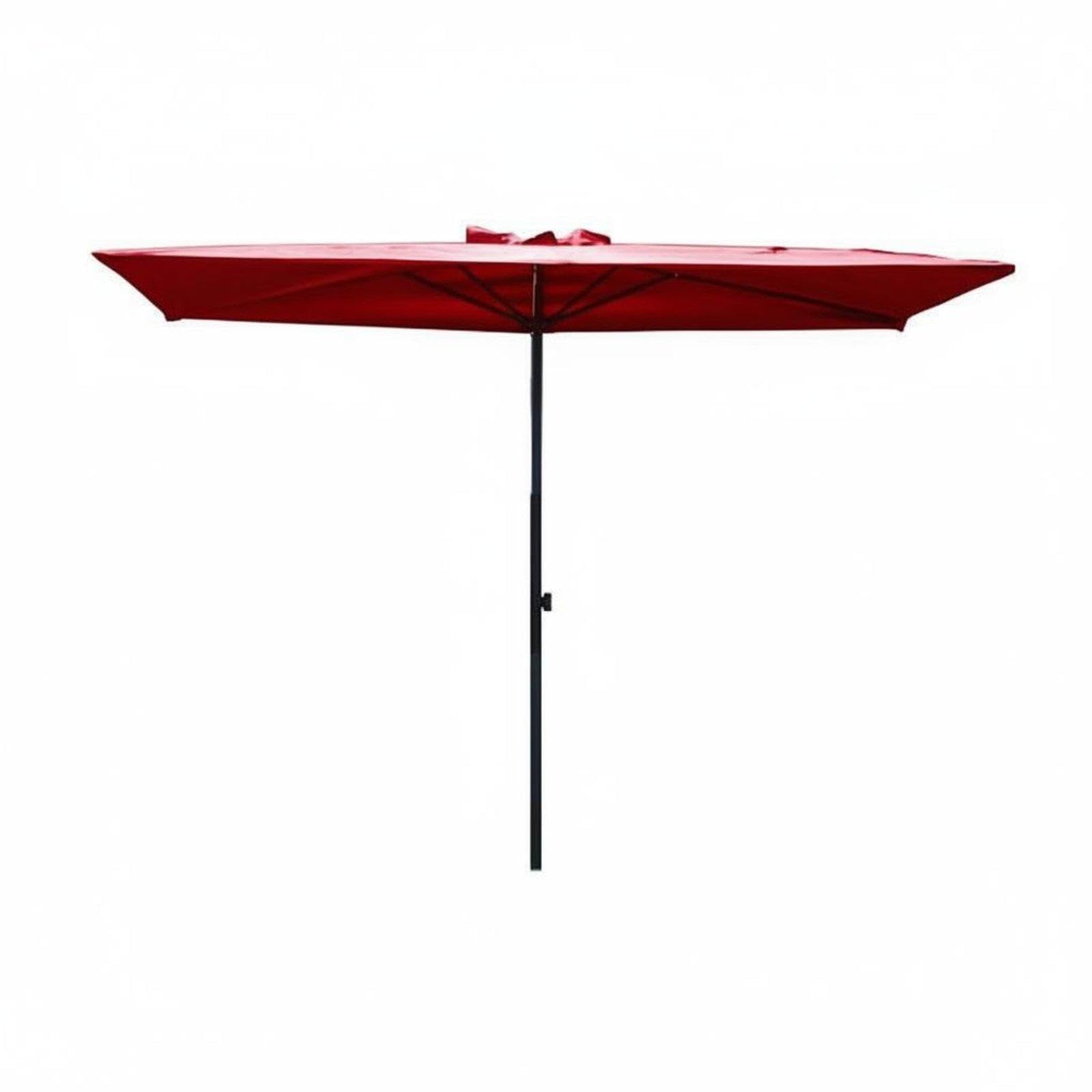 Half Patio Umbrella Protection Wall-Mounted Parasol Weather-Resistant Wall-Side for Apartment Dwellers, Cafe Owners, Courtyard, Storefront Wine Red Lift No Base-image-2