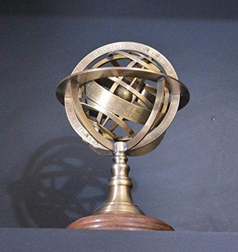 G.M. Enterprises Antique Style Brass Globe Armillary Sphere Astrolabe Globe for Home & Office Decoration