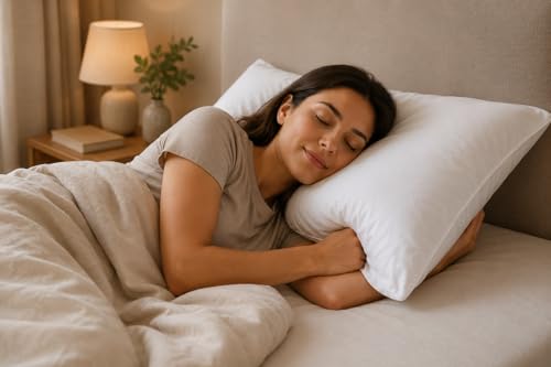 Image of Comfort Nest Microfiber Plain Pillow, 16 x 24 Inch, Super Soft, 90 GSM, 40 x 60 cm - White