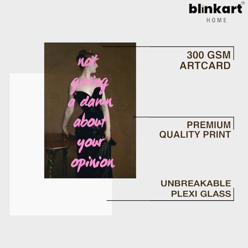 Image of BLINKART Framed Photo - Not Giving A Amn About Your Opinion | Altered Art Theme | Motivational & Inspirational Wall Art Poster for Home, Bedroom, Living Room, Office, Hotel & Gifting - 12x8 Inch