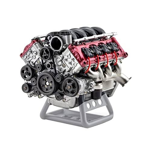 XKlemBauklode MAD V8 Kit de construcción de motor en miniatura – Kit de modelado de combustión interna para adultos – Montaje DIY para AX90104 SCX10Ⅱ Capra VS4-10
