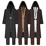 Knight Costume Adult Men's Tunic Hooded Robe Outfits Halloween Cosplay Uniform Brown Large