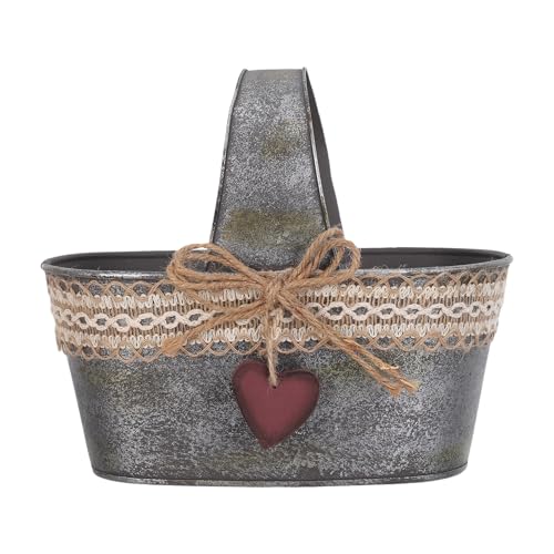 MAGICLULU Maceta Rústica de Hierro Galvanizado